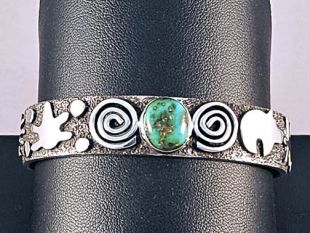 Native American Zuni/Navajo Made Cuff Bracelet with Turquoise