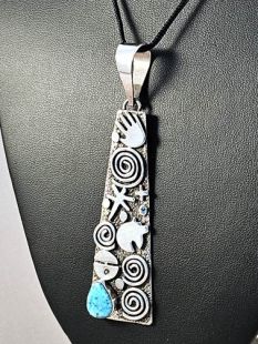 Native American Zuni/Navajo Made Pendant with Turquoise
