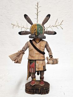 Native American Hopi Carved Ahola Chief Kachina Doll (Katsina Doll)