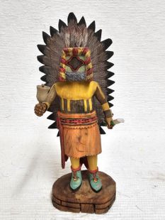 Native American Hopi Carved Chasing Star Planetary Katsina Doll--Yellow