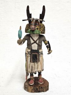 Native American Hopi Carved Badger Healer Kachina Doll (Katsina Doll)