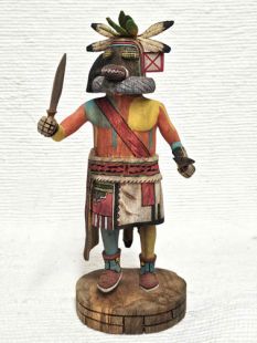 Native American Hopi Carved Hair Hungry Racer Kachina Doll (Katsina Doll)