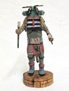 Native American Hopi Carved Blue Whipper Guard Kachina Doll (Katsina Doll)