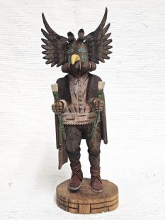 Native American Hopi Carved Crow Man Warrior Kachina Doll (Katsina Doll)