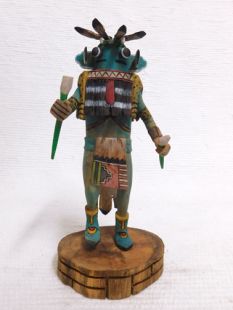 Native American Hopi Carved Blue Whipper Guard Katsina Doll