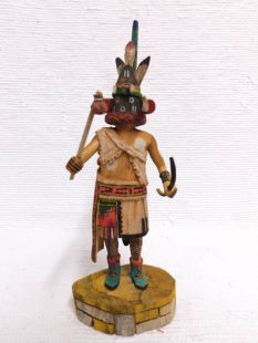 Native American Hopi Carved Warrior Twin Katsina Doll--Black