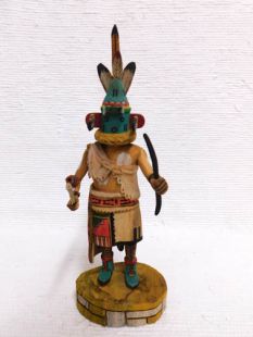 Native American Hopi Carved Warrior Twin Katsina Doll--Blue
