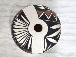 Native American Acoma Handpainted and Tool Marked Seed Pot