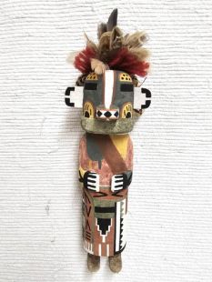 Old Style Hopi Carved Bear Traditional Powerful Healer Kachina Doll (Katsina Doll)--Blue