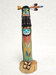 Native American Hopi Carved Turtle Kachina Sculpture (Katsina Sculpture)
