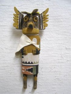 Old Style Hopi Carved Owl Traditional Warrior Katsina Doll
