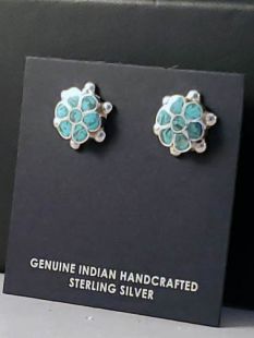 Native American Zuni Made Earrings with Turquoise 