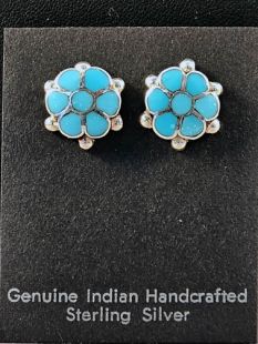 Native American Zuni Made Earrings with Turquoise 