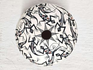 Native American Acoma Handpainted Seed Pot with Lizards