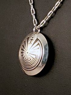 Native American Navajo Made Man in the Maze Reversible Necklace