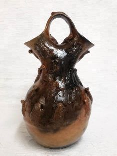 Native American Navajo Handbuilt Wedding Vase with Horned Toads--XL