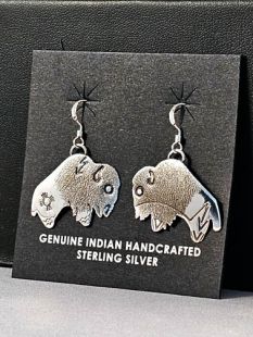 Native American Zuni Made Buffalo Earrings