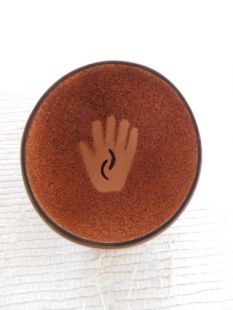 Native American Hopi Handbuilt Handpainted Traditional Bowl with Handprint