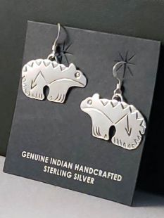 Native American Zuni Made Spirit Bear Earrings