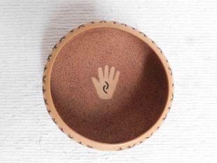 Native American Hopi Handbuilt Handpainted Traditional Bowl with Handprint