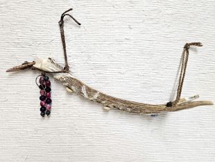 Native American Lakota Made Ceremonial Bear and Eagle Powwow Dance Stick