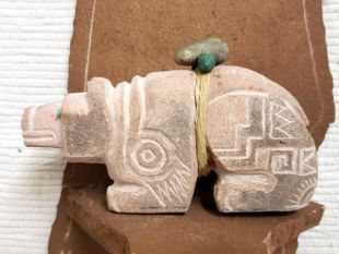 Native American Apache Carved Sedona Red Rock Bear Sculpture