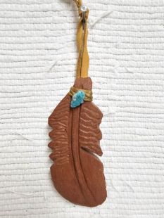 Native American Apache Carved Prayer Feather