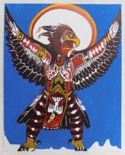 Native American Apache Made Eagle Dancer Painting 