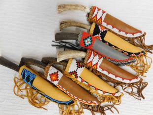 Native American K’iche’ Maya Made Blackfeet Designed Beaded Knife Sheaths