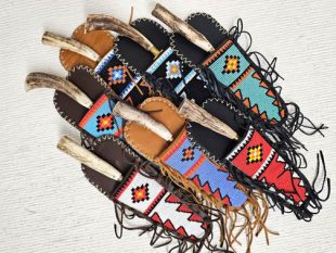 Native American K’iche’ Maya Made Beaded Flat Fringed Knife Sheaths