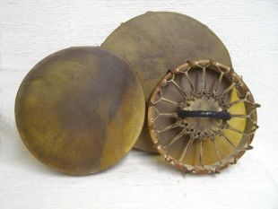 Native American Cherokee Made Single Sided Buffalo Hand Drums