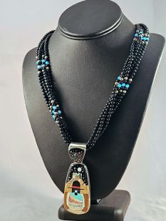 Native American Navajo Made Night Sky Necklace--Vintage