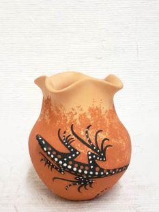 Native American Zuni Handbuilt and Handpainted Fluted Pot