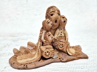 Native American Navajo Storyteller with Three Little Ones--Vintage