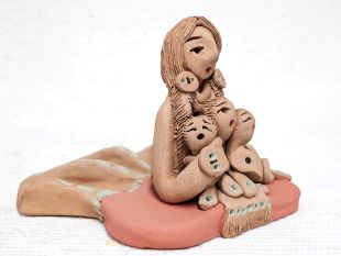 Native American Navajo Storyteller with Three Little Ones--Vintage