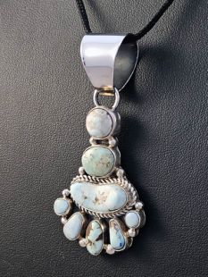 Native American Navajo Made Pendant with Turquoise 