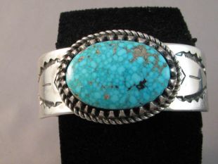 Native American Navajo Made Cuff Bracelet with Turquoise