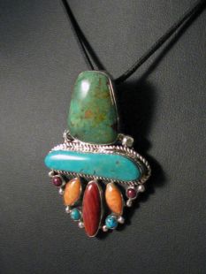 Native American Navajo Made Multistone Pendant