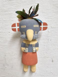Old Style Hopi Carved Red Skirt Traditional Runner Katsina Doll