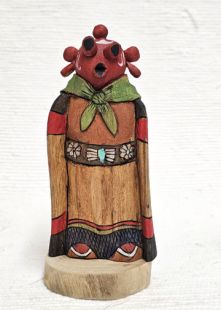 Native American Hopi Carved Mudhead Kachina Sculpture (Katsina Sculpture)