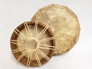 Native American Cochiti Made Single Sided Cowhide Hand Drums