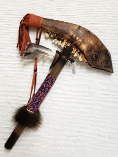 Native American Made Jawbone Warclub