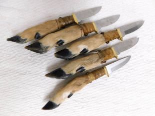 Native American Creek Made Deer Foot Knife with Stainless Steel Blade