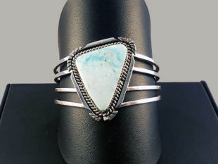 Native American Navajo Made Cuff Bracelet with Turquoise