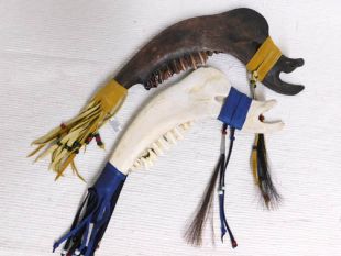 Native American Creek Made Traditional Jawbone Warclub