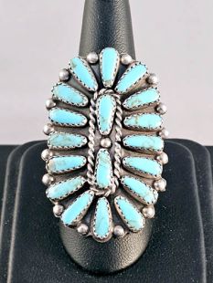 Native American Navajo Made Ring with Turquoise 