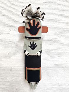 Old Style Hopi Carved Handprint Traditional Racer Kachina Doll (Katsina Doll)
