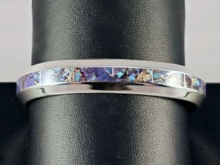 Native American Navajo Made Cuff Bracelet with Multicolor Inlay