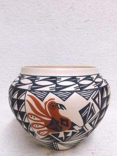 Native American Acoma Handpainted Pot with Birds