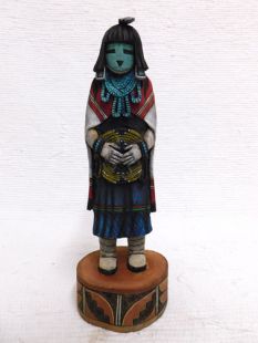 Native American Hopi Carved Basket Dance Maiden Katsina Doll